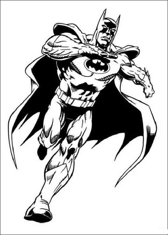 Batman Is Running  Coloring Page